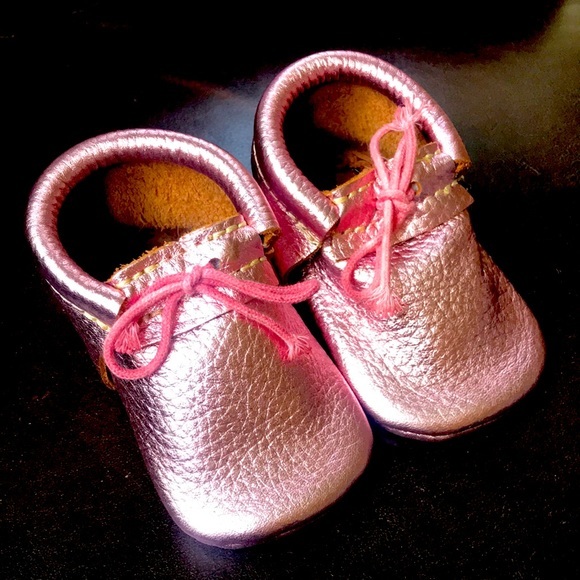 First Steps Other - First Steps Baby Booties Pink Metallic Leather